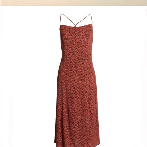 Nordstrom Leith Slinky Square Neck Strappy Midi Dress with side slit - Picture 6 of 6